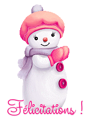 Gif animé félicitations bonhomme de neige